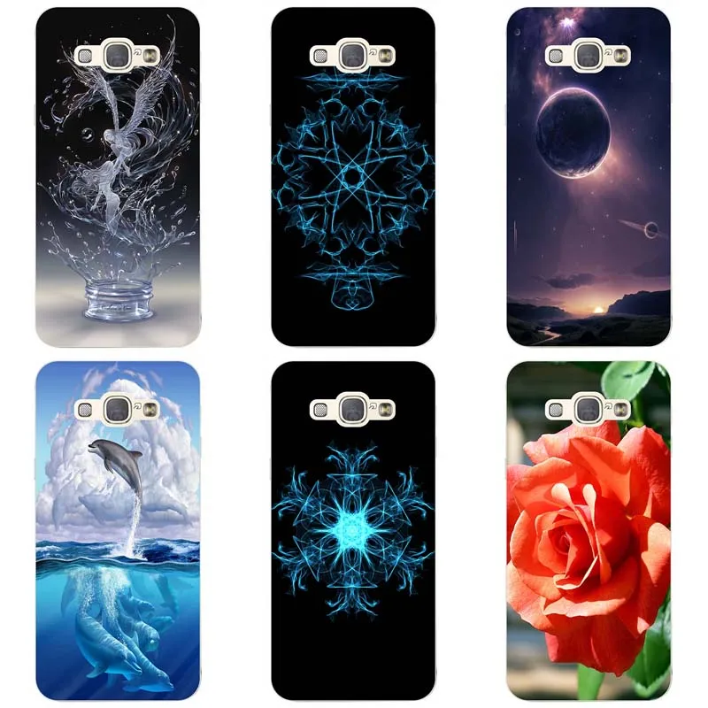 

Silicone Soft Cases For Samsung Galaxy A8 A800F A8000 5.7" Case HD Print Case Cover Rose Patterned Fundas Case