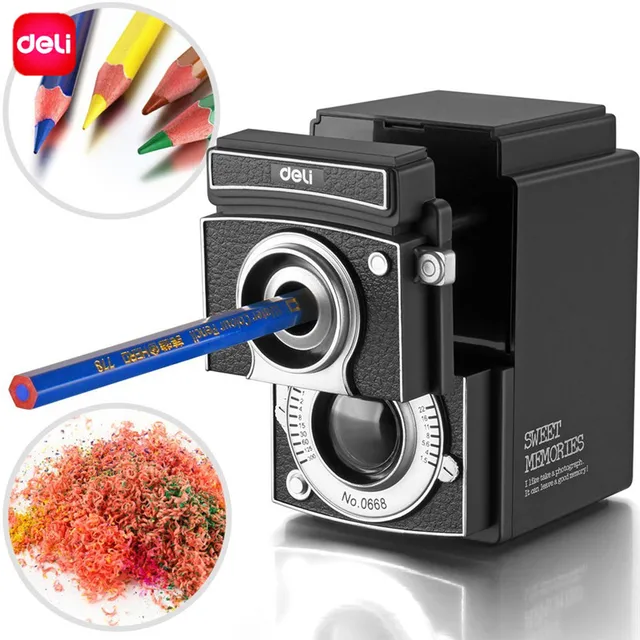 Deli Retro Camera Manual Pencil Sharpener Hand Cranking For Students Deli Retro Camera Manual Pencil Sharpener Hand Cranking For Students Clroom Office Home Use Sweet Memories