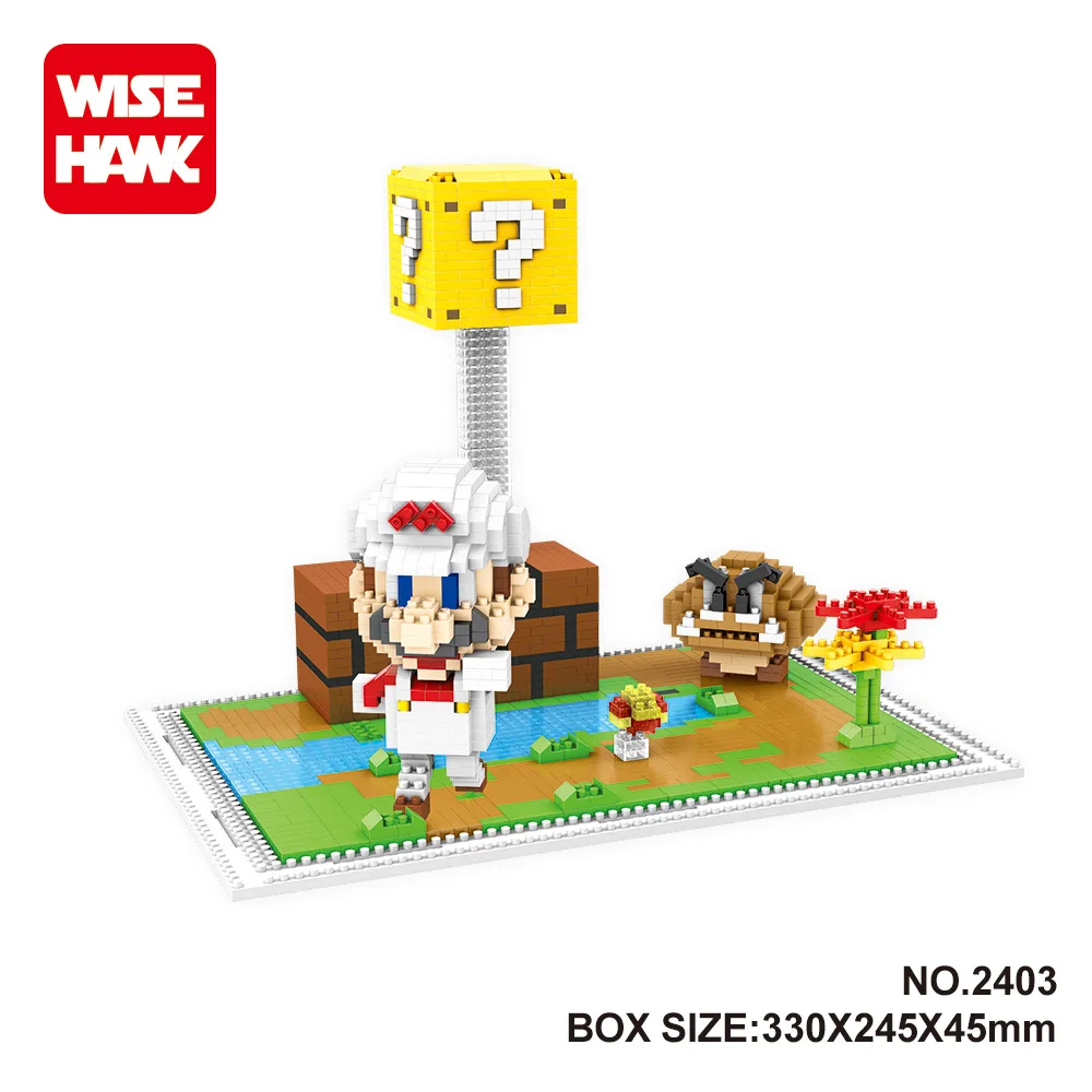 WISE Hawk микро блоки Марио DIY Развивающие строительные игрушки Arale 3d