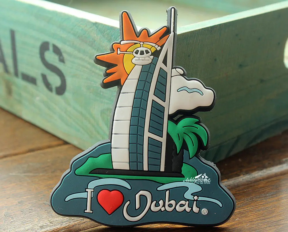 UAE DuBai Burj Al Arab Hotel, Tourism Travel Souvenir Rubber Fridge