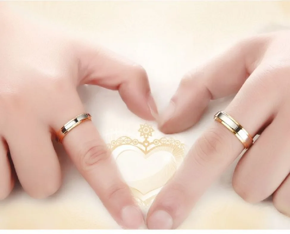 Обручальное кольцо из нержавеющей стали цвет серебристый, Золотой Цвет простой дизайн пара кольцо Альянса 4 мм 6 мм Ширина обручальное кольцо для женщин и мужчин
