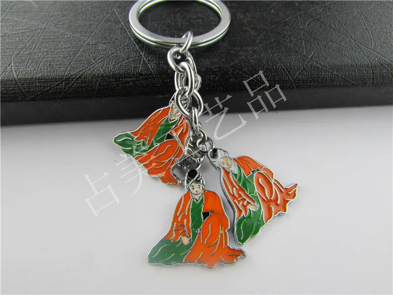 Creative cartoon character keychain meditation mysterious people pendant string |