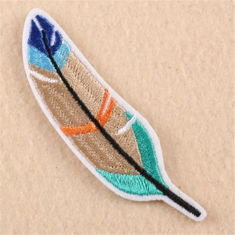 

Clothing diy embroidery iron on patch deal with it feather biker patches for clothe flower cute stickers fabric free shipping