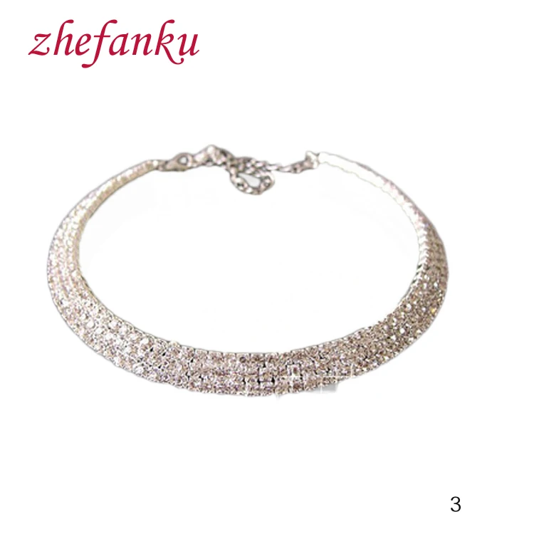 Лидер продаж выдающийся Сияющий Кристалл Rhinestone Воротник цепи колье Цепочки и