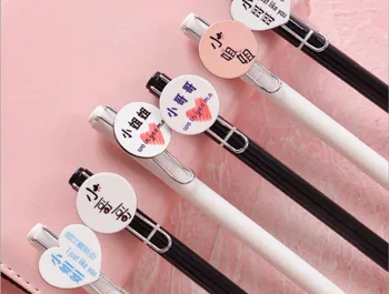 

little brother sister gel pen cute cartoon stationery prize kawaii office writing student pen needle pen black ink 0.5mm 36pc