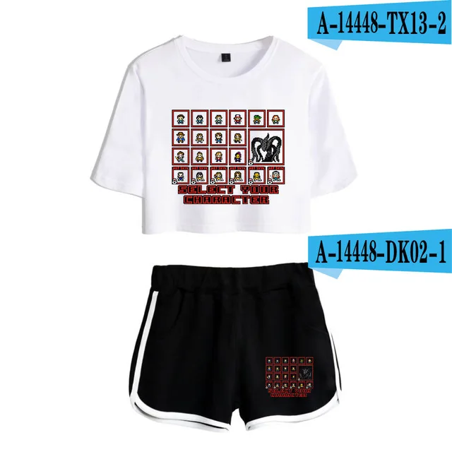 Girls Outfit Stranger Things New 2D print Leisure Women Two Piece Set Shorts+lovely T-shirts Hot Sale Tracksuit - Цвет: 28