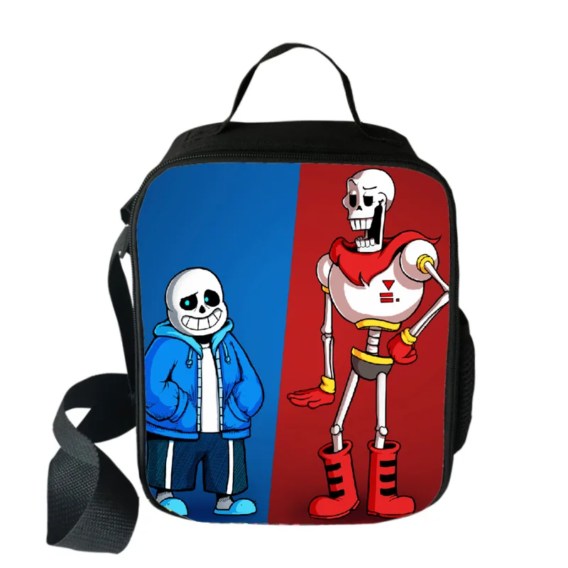 Kids Cooler Lunch Bag Cartoon Undertale Sans Papyrus Girls Portable Thermal Food Picnic Bags for School Kids Boys Lunch Box Tote