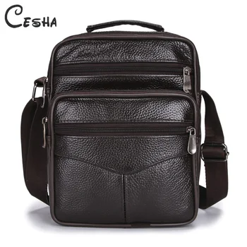 

CESHA Luxury Leather Men's Shoulder Bags Male Bussiness Messenger Bag Handbags High Quality Vintage Leather Man Shoulder Bag