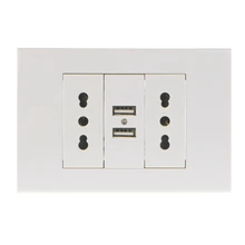 AC 220-250 16A настенный разъем питания двойной Итальянский/Чили разъем питания адаптер двойной usb-порт для зарядки панель выход