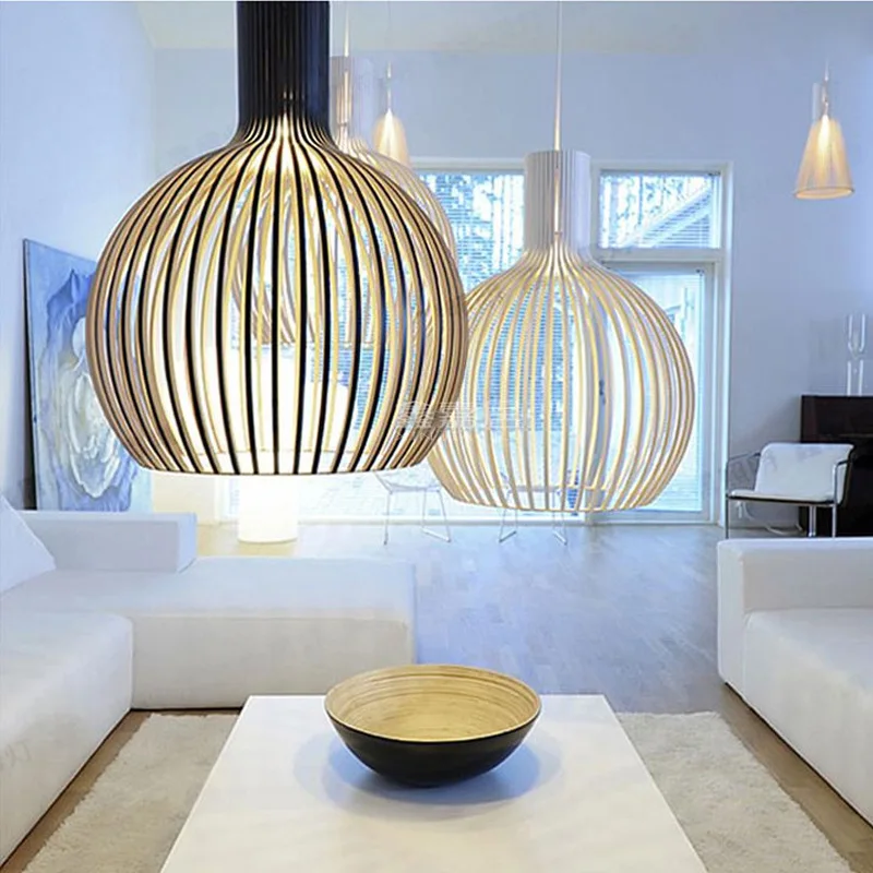 

Modern Wood Pendant Light Norbic Home Deco Bamboo Lamp Luminaire Suspendu Industrial Lamp Indoor Lighting Hanging Light Fixture