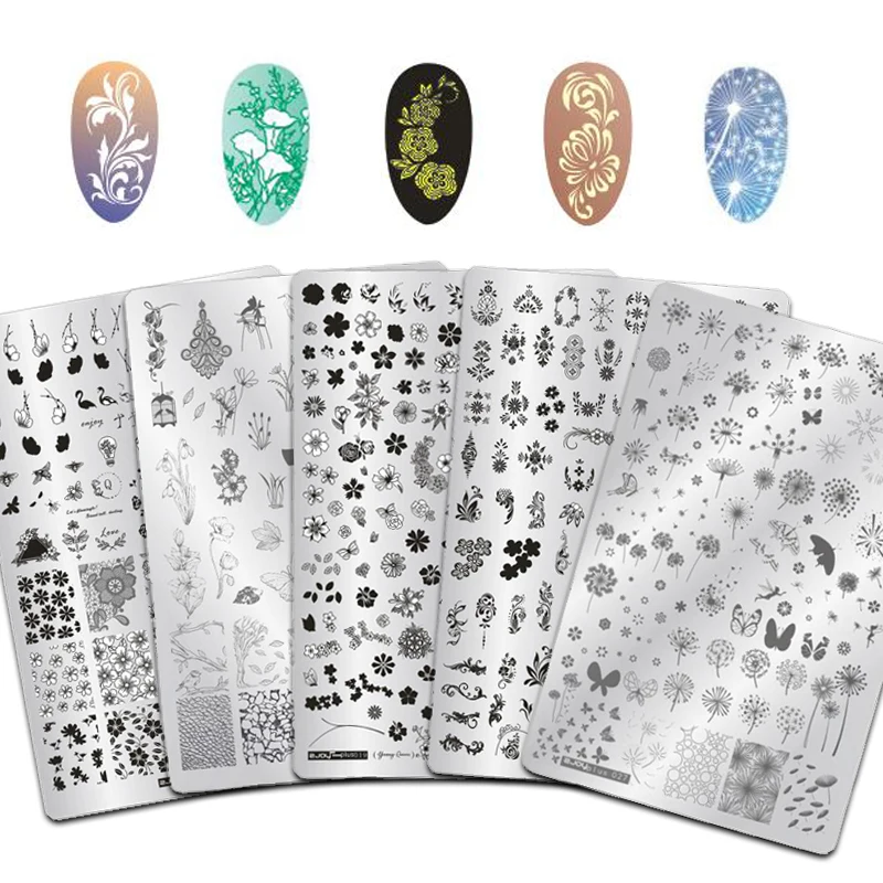 1 шт большой размер Одуванчик бабочка для ногтей штамповка пластины цветы Изображение Штамповка ногтей маникюрный шаблон инструменты для штамповки ногтей