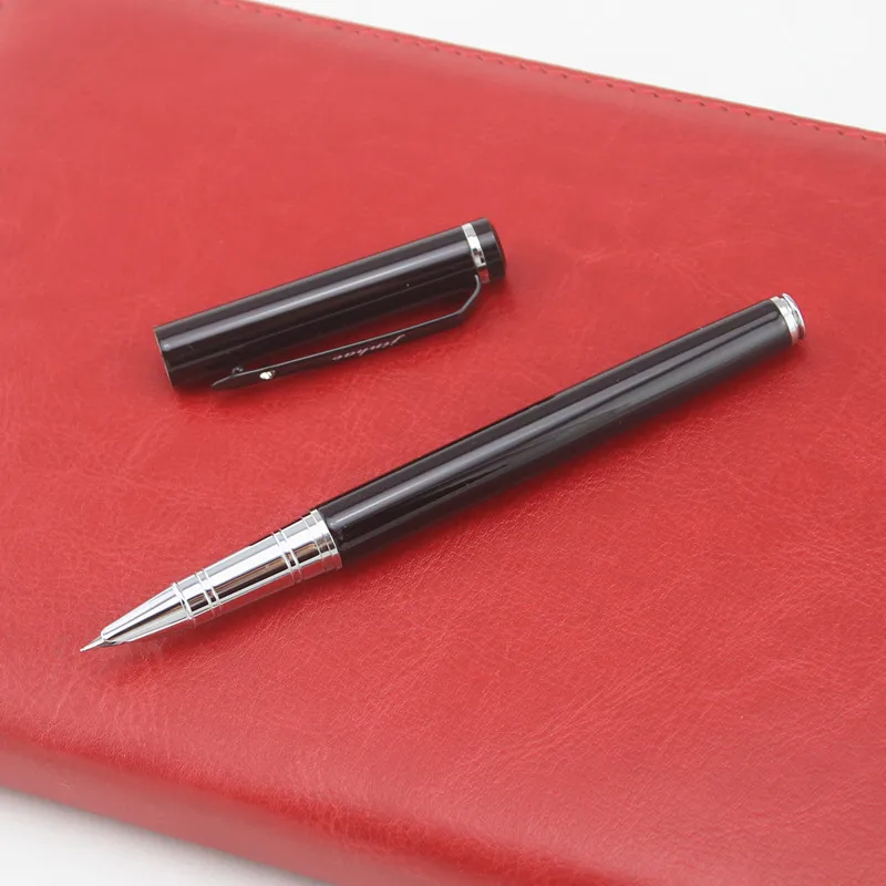 Jinhao черный Высокое качество 0,38 мм ультратонкая перьевая ручка для финансов металлические ручки чернил Офис Школьные принадлежности