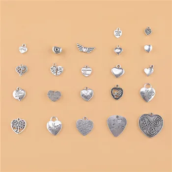 

Wholesale Multiple Styles Charms Antique Lovely Heart Charms Pendant Jewelry Accessories For Women DIY Findings Handmade