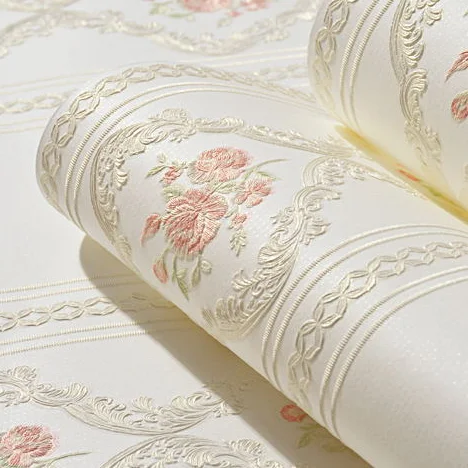 

0.53x9.5 m Pink Rose Vertical Stripe Pattern Non-woven Wallpaper Wedding Room Bedroom Living Room Kids Room Wallpaper