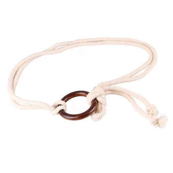 

2019 Fashion Woven Belt For Women Jeans Dress Pants Solid Color Waist Belt Ethnic Style Round Buckle Wild Decoration Belt BZ216