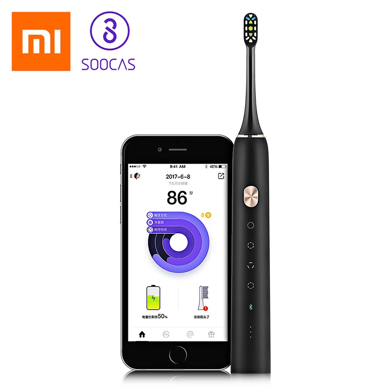 

Xiaomi Soocas X3 Soocare Sonic Toothbrush Rechargeable Electrric Toothbrush IPX7 Waterproof Ultrasonic Tooth Brush 4 Brush Mode