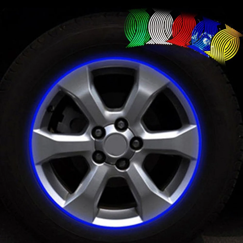 

16Pcs Rim Strips Cool Car Styling Wheel Reflective Sticker Motorcycle DIY Personalized Decoration Modification Tape Decals Tire