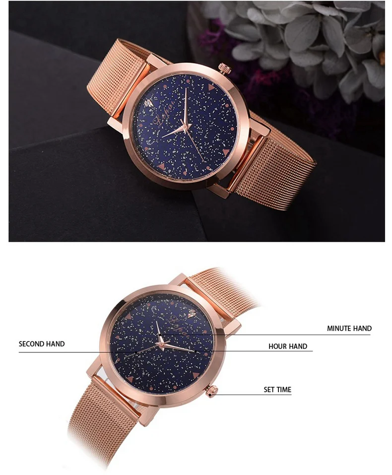 Lvpai брендовые Роскошные Звездные женские часы Стальные кварцевые женские часы с розовым браслетом повседневные часы для влюбленных девушек наручные часы Relogio