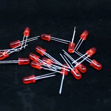 100 шт 5 мм красный короткий фут F5 красный светодиодный светодиод яркие лампочки