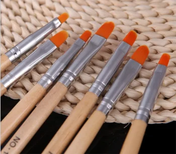 

7 Size Nail Art Round Top Paint Brush Set Acrylic Gel Polish Builder Extension Coating 3D Petal DIY Draw Pen / by dhl 100set