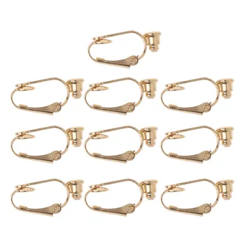 

10 Pieces Clip-on Earrings Converters with Post Non-Pierced Ears Jewelry Making