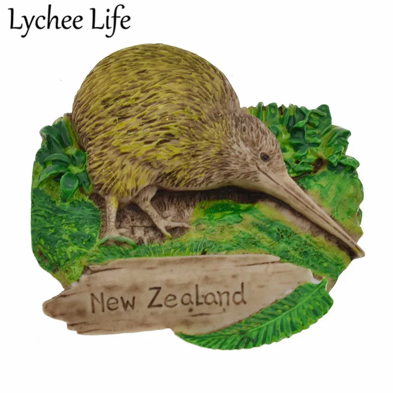 

Lychee Life New Zealand Scenic Refrigerator Magnetic Sticker Simulation Nestling Fridge Magnet Gift Modern Home Kitchen Decor