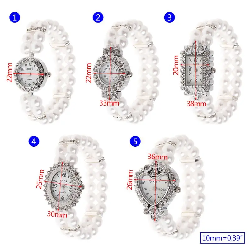 Женские часы с искусственным жемчугом и стразами, роскошный элегантный браслет на запястье, ювелирные изделия, подарки, женские эластичные универсальные подвески