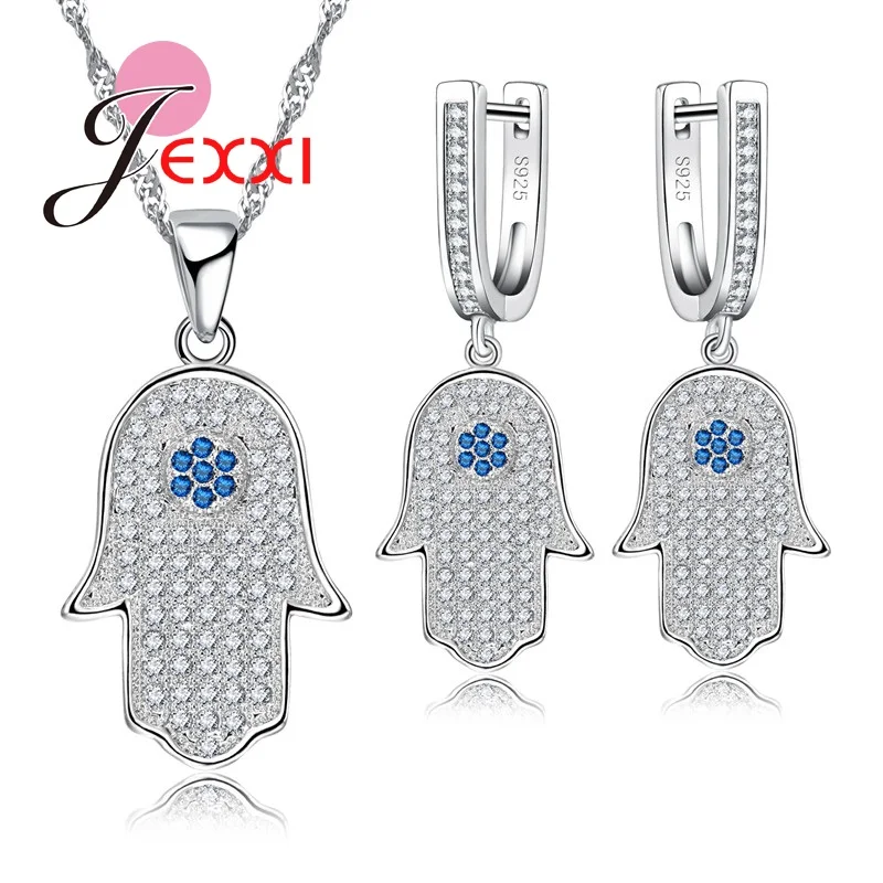 

Jemmin Christmas Bell Style Jewelry Set For Christmas Gift S925 Silver And Clear White Rhinestone Earrings And Necklace