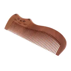 Расческа для волос деревянная изящная зубная Расческа для бороды для кудрявых прямых волос расческа из персикового дерева, маленький