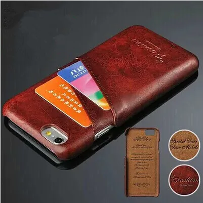 

Luxury Retro Business Ultra Thin Wallet Card Holder Genuine Leather Back Case Cover For iPhone X 5 5S SE 6 6S 7 8 Plus Shell