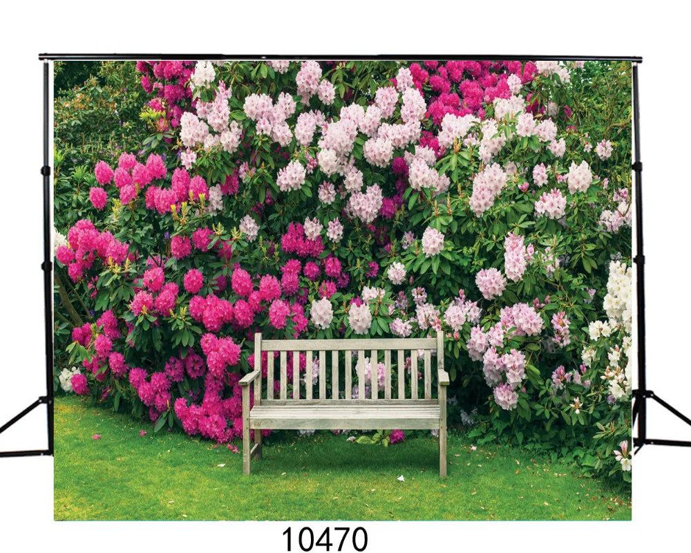 

Vinyl Photography Background for Photo Shoots Flowers Wall Bench Children Wedding Photographic Backdrop for Photo Studio
