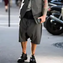 27-44,, Европейская и американская мужская одежда больших размеров, летняя мода, сплайсированные, свободные, повседневные, длина до колен, низкие, кросс-брюки, костюмы певицы