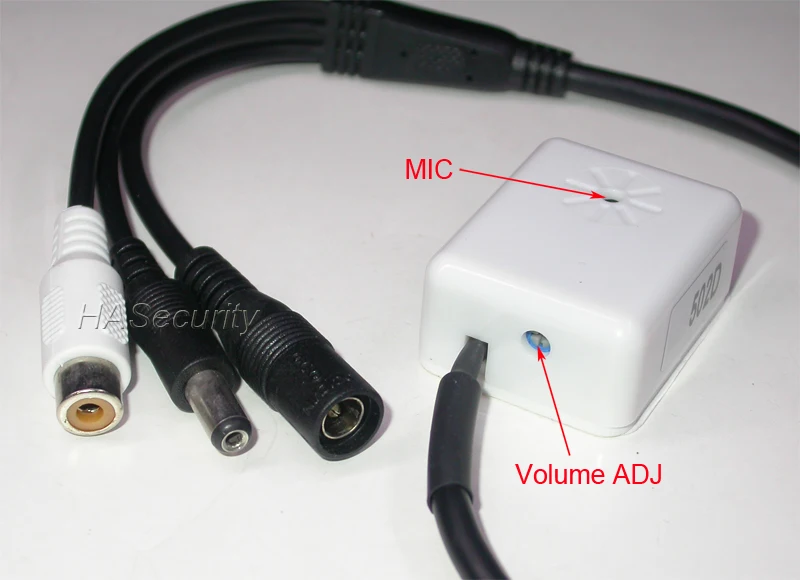 Sound monitor box MIC microphone with pre amplifier for CCTV IP camera, Volume adjustable, DC