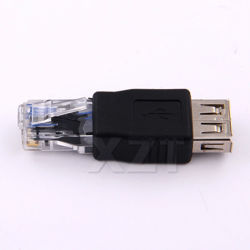 10 шт./лот разъем адаптер RJ45 с разъемом типа Папа USB 2 0 AF гнездо сетевой кабель LAN для