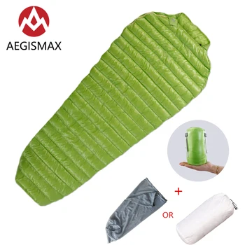 

AEGISMAX MINI 800FP White Goose Down Mummy Adult Outdoor Camping Ultralight Spring Autumn Summer Three-Season Sleeping Bag