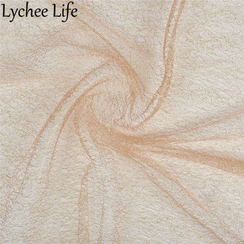 Lychee Life Золотая серебряная Кружевная Сетка Тюлевая ткань 100x160 см сетчатая сделай