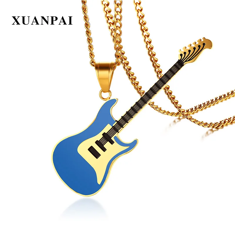 XUANPAI музыкальное ожерелье для мужчин и женщин модное R &amp B колье с кулоном гитара