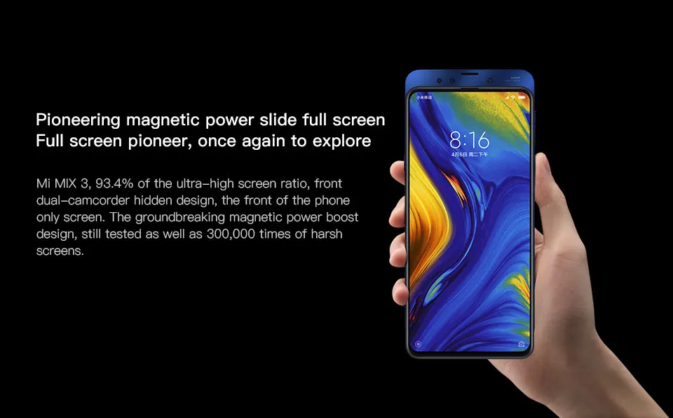 Original Xiaomi Mi Mix 3 6GB 128GB Silder Full Screen Mobile phone Snapdragon 845 Octa Core AI Dual 18W QC3.0 Wireless Charger  (3)