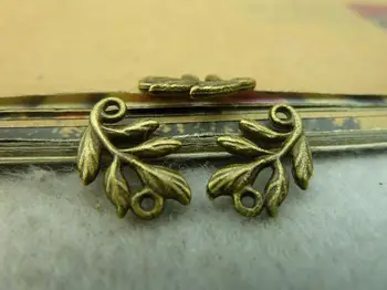 

35pcs 10x15mm Antique Bronze Lovely Branch Leaf Connector Link Charm Pendant c3531