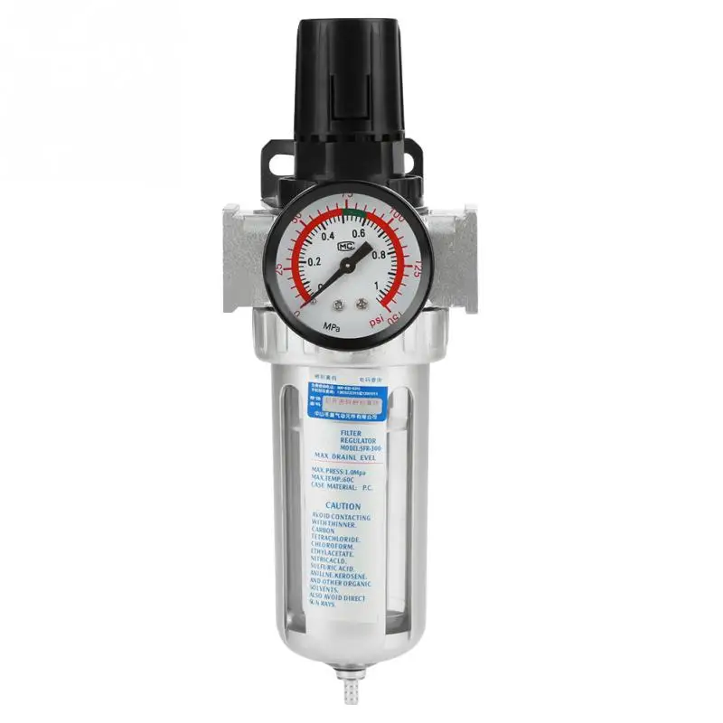 G3/8" Air Compressor Moisture Water Trap Filter Regulator with Mount