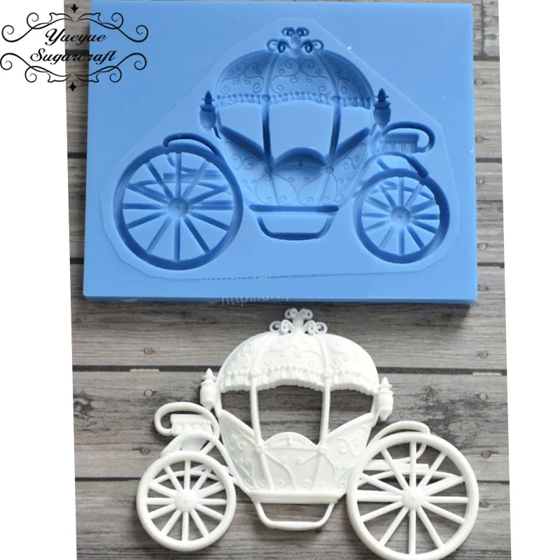 

Yueyue Sugarcraft Newest Carrige silicone mold fondant mold cake decorating tools chocolate gumpaste mold