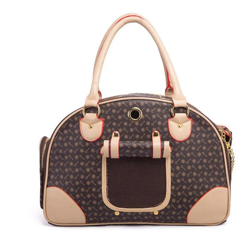 

Pu Leather Small Cat Dog Carrier Bag Outdoor Travel Carry Tote Foldable Shopping Bag Portable Pet Dog Handbag