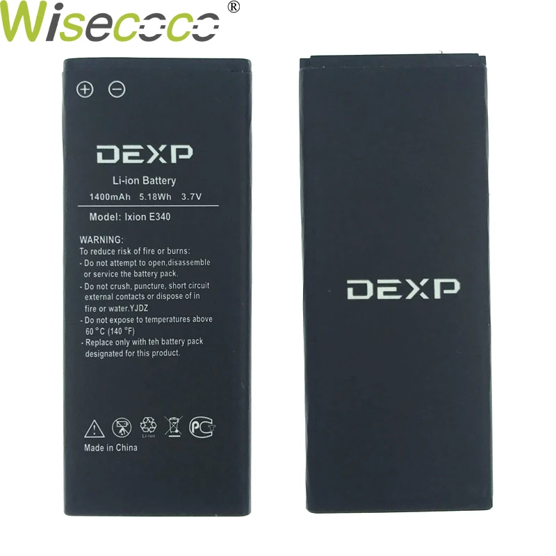 

WISECOCO 2PCS In Stock 2019 New Original 1400mAh Battery For DEXP E340 Mobile Phone With Tracking Number