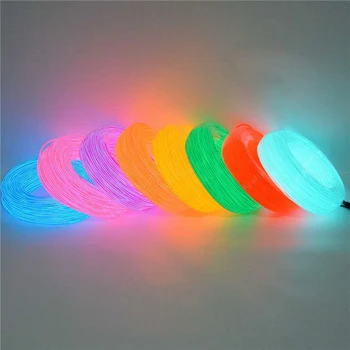 

Hot sale Flexible Neon Light Glow 1m 2m 3V EL Wire Rope tape Cable Strip LED Neon Lights Shoes Clothing Car waterproof led strip