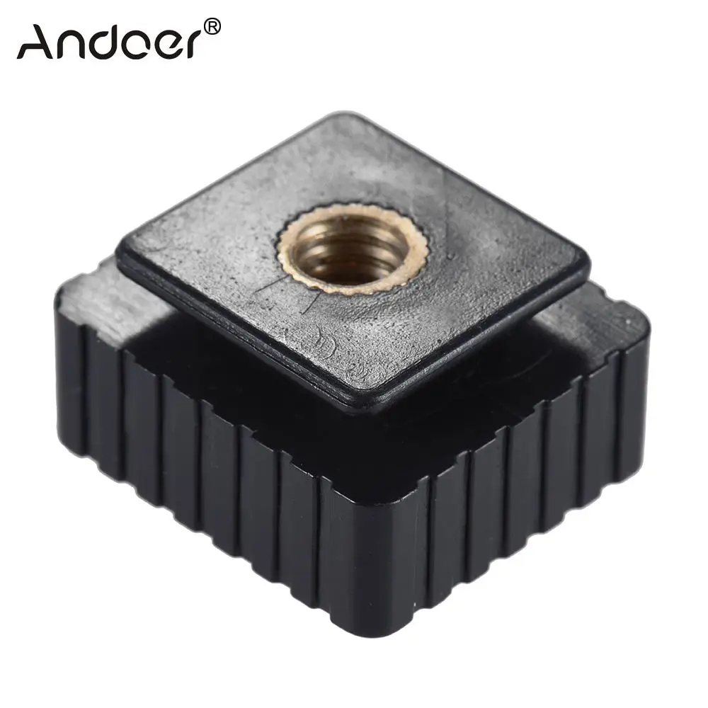 

Andoer Flash Speedlite Hot Shoe Mount Adapter Base with 1/4" Thread Screw Hole for Studio Light Stand Camera Tripod