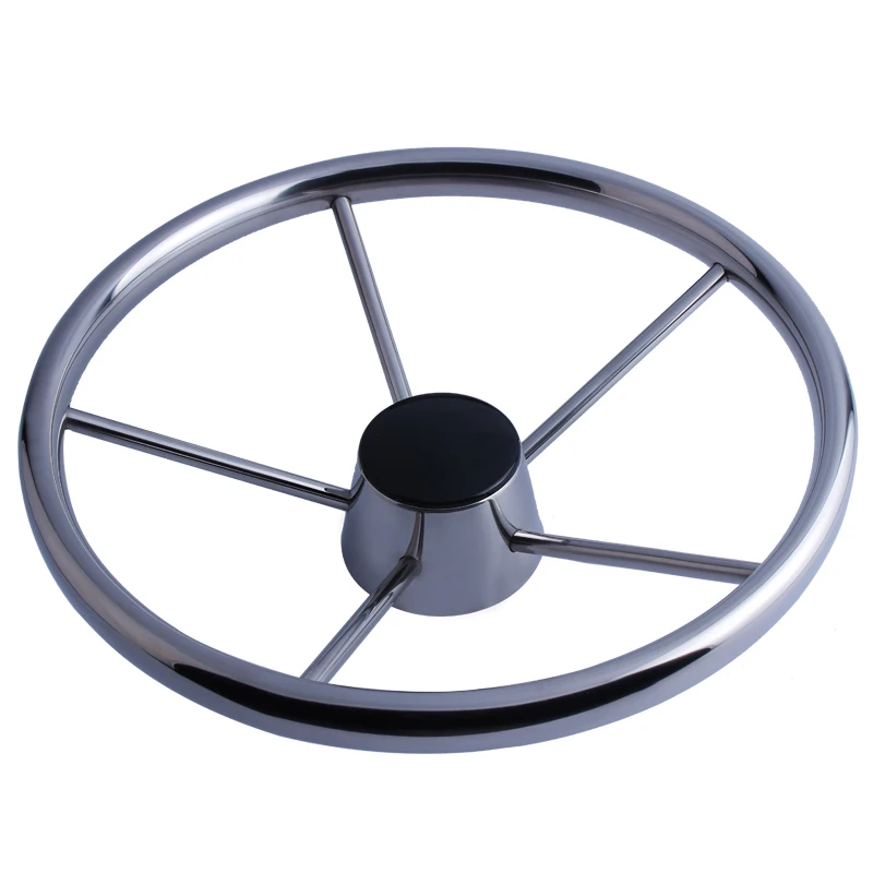 

5 spoke stainless steel steer wheel mirror polished marine for boat yacht 13.5"