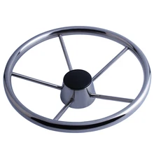 5 spoke stainless steel steer wheel mirror polished marine for boat yacht 13.5″