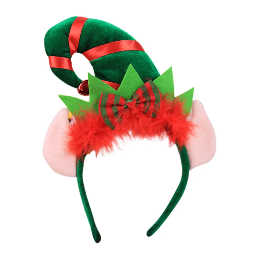 Рождественская повязка на голову, Рождественская повязка на голову, рождественские вечерние украшения, двойная повязка на голову с застежкой, рождественские аксессуары для волос