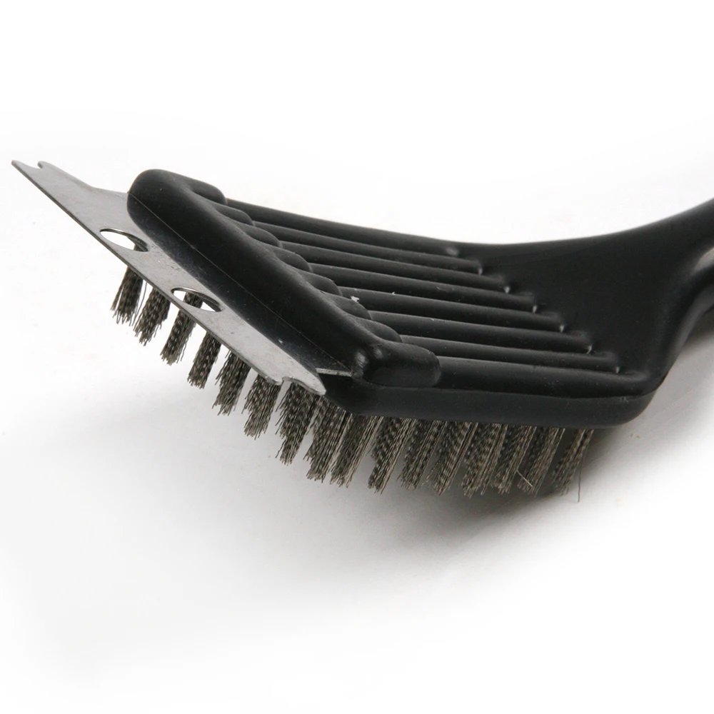 2 In 1 Steel Wire BBQ Barbecue Grill Oven Cleaner Cleaning Brush Metal