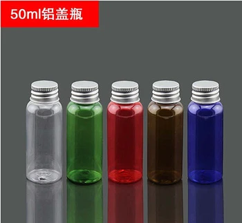 

Wholesale 50ML Portable PET Plastic Vials Aluminum Cap Dispensing Bottle Trial Travel Packing Bottle 10pcs/lot